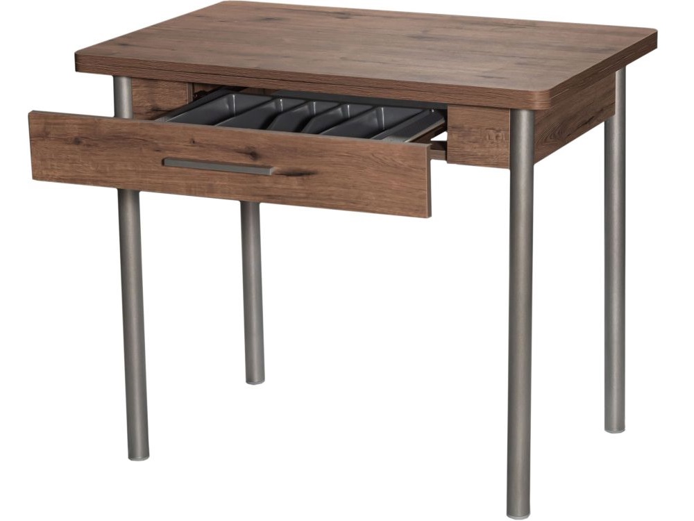 Стол М20 ДП1-02-05 900(1200)*600, ЛДСП:Дуб Велингтон, Н/стола (Металлик) в магазине «На диване» в Комсомольске-на-Амуре  — Выгодная цена