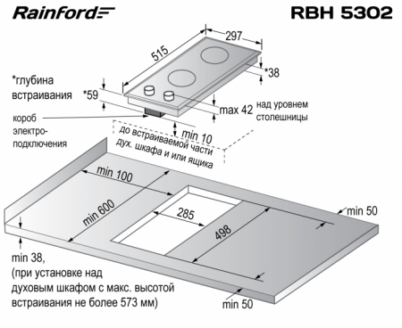 Электрическая варочная панель Rainford RBH-5302 inox в магазине «На диване» в Комсомольске-на-Амуре  — Выгодная цена