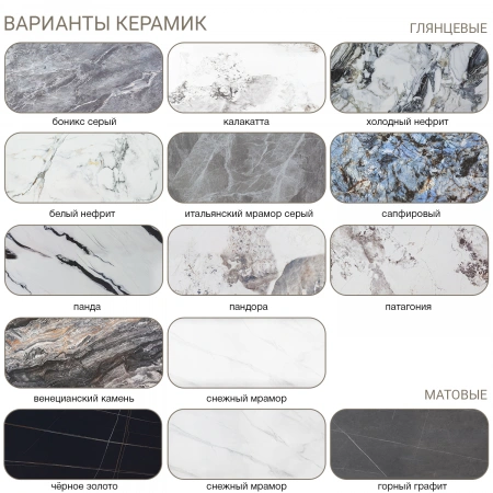 Стол раскладной Малибу (140+40+40), керамика Сапфировый глянцевый
